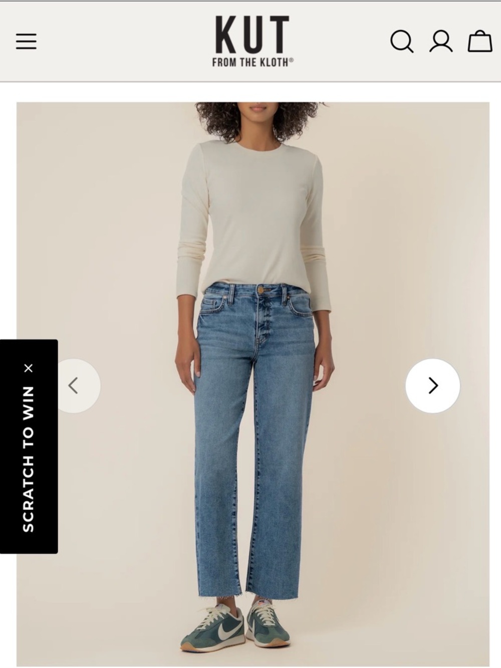 Kut from the Kloth Straight Leg Jeans in Light/Medium Blue Wash